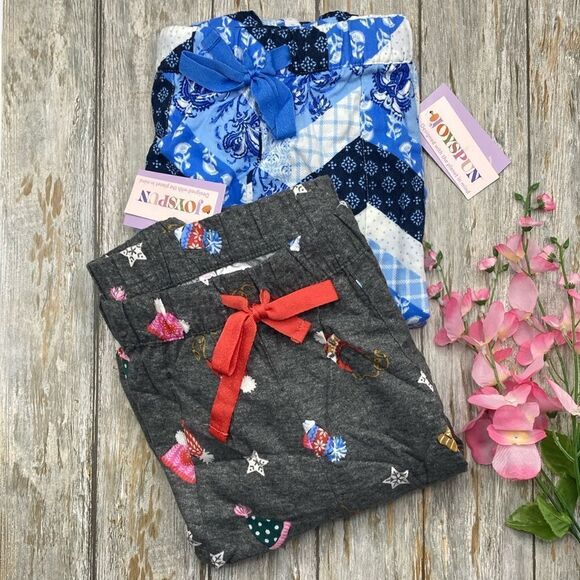 Women's Cozy Comfy Print Flannel Sleep Pajama Lounge Pants 2-Pack Size M - Picture 1 of 12